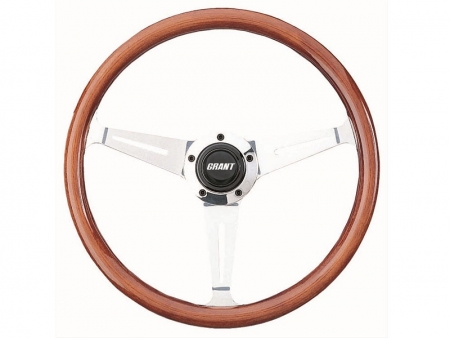 Steering wheel - Grant Collector's Edition - Open Slot Style - Wood and Chrome - 368 mm