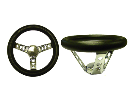 Steering wheel - Grant Classic Series - Pierced -Black and Chrome - 254 mm