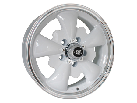 Wheel - EMPI GT5 - 5x112 - 5.5x15 - White & polished - ET20 - SSP