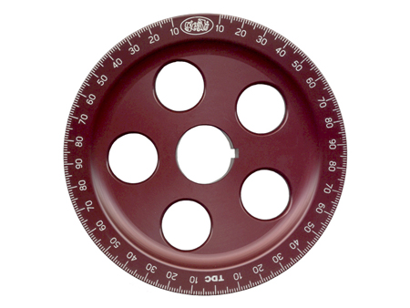 Crankshaft pulley - aluminium - with holes - red - Scat