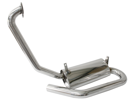 Muffler - Turbo Trip (for 4 in 1 small flange) - Stainless steel SSP